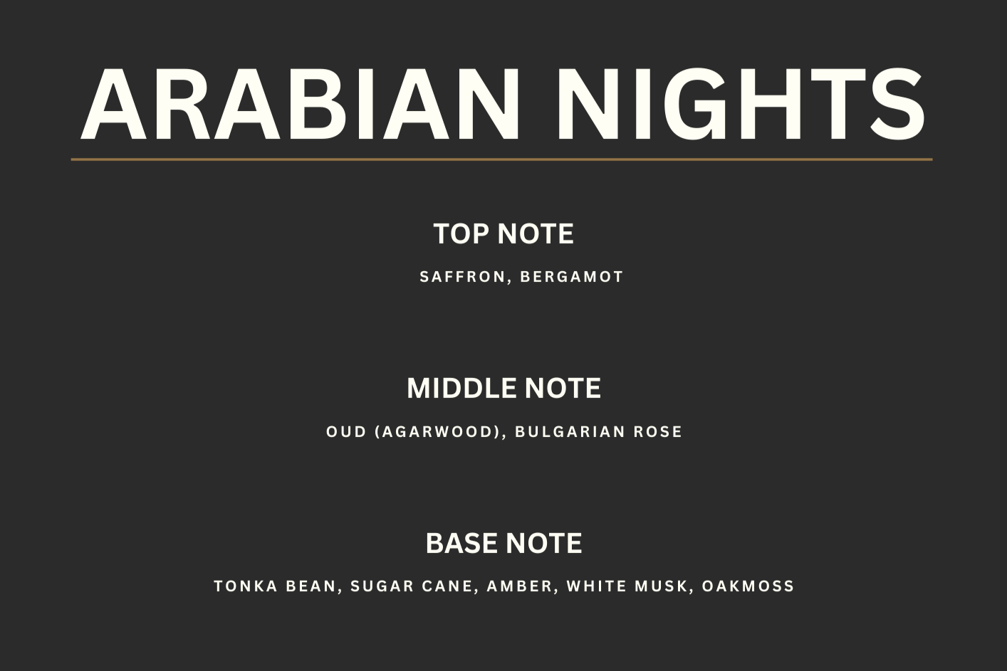 Arabian Nights 50ml EDP- inspired by Arabian Tonka